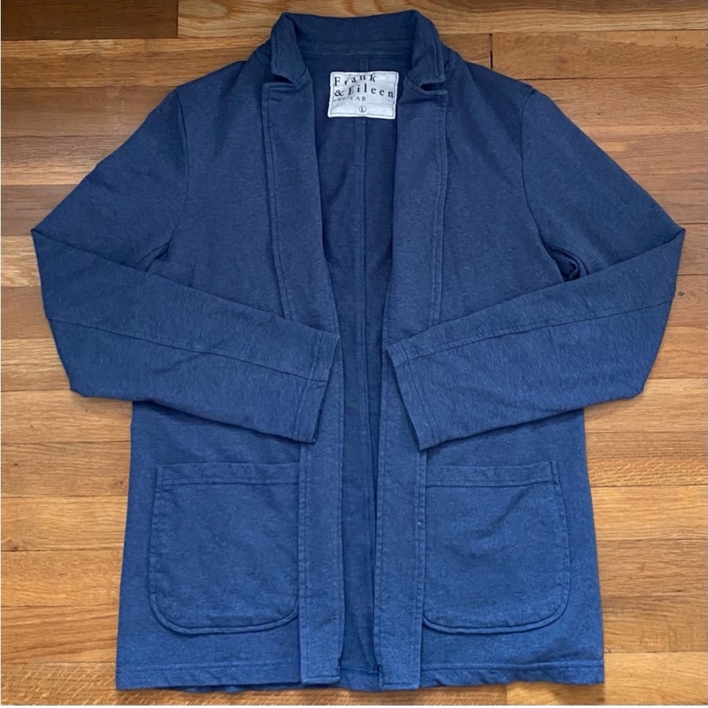 [Frank & Eileen] Tee Lab Cotton Knit Sweater Jacket in Blue L